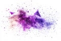 nebula cloud with vibrant glowing purple triangles scattered inside, low poly on a white background Royalty Free Stock Photo