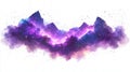nebula cloud with vibrant glowing purple triangles scattered inside, low poly on a white background Royalty Free Stock Photo