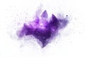 nebula cloud with vibrant glowing purple triangles scattered inside, low poly on a white background Royalty Free Stock Photo