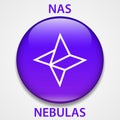 Nebula Coin cryptocurrency blockchain icon. Virtual electronic, internet money or cryptocoin symbol, logo