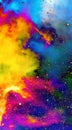 Nebula, Cosmic space and stars, color background. fractal effect. Painting effect. Elements of this image furnished by Royalty Free Stock Photo