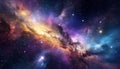 Nebula and galaxies in space. Abstract cosmos background with colorful sky Royalty Free Stock Photo