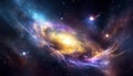 Nebula and galaxies in space. Abstract cosmos background with colorful sky Royalty Free Stock Photo