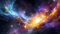 Nebula and galaxies in space. Abstract cosmos background with colorful sky Royalty Free Stock Photo