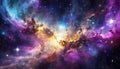 Nebula and galaxies in space. Abstract cosmos background with colorful sky Royalty Free Stock Photo