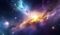 Nebula and galaxies in space. Abstract cosmos background with colorful sky Royalty Free Stock Photo
