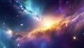 Nebula and galaxies in space. Abstract cosmos background with colorful sky Royalty Free Stock Photo