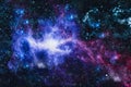 Nebula and galaxies in space.Planet and Galaxy - Elements of this Image Furnished by NASA Royalty Free Stock Photo