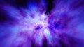 nebula gas in space. blue and purple nebula. fly through nebula gases. space travel. 3D illustration