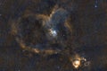 Nebula heart galaxy in space with dark background