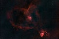 Nebula heart galaxy in space with dark background