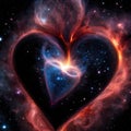 Nebula Hearts in Outer Space Royalty Free Stock Photo