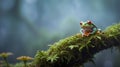 The Nebula-hued Frog in the Cloud Forest Mist Royalty Free Stock Photo