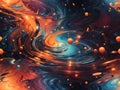 Nebula Illumination: Enchanting Abstract Shining Space Art
