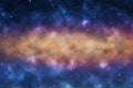 Nebula outer space with stars and cosmic milky way abstrace background Royalty Free Stock Photo