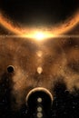 Nebula and planet