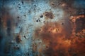 Nebula Sky: A Rusty Metal Surface with Rusted Paint and a Blacke