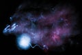 Nebula in space near the planet Royalty Free Stock Photo