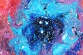 Nebula. space. stars . galaxies. acrylic. constellations. starry skyÃÅ½ space oil on canvas. abstraction brush strokes Royalty Free Stock Photo