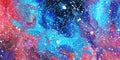 Nebula. space. stars . galaxies. acrylic. constellations. starry skyÃÅ½ space oil on canvas. abstraction brush strokes Royalty Free Stock Photo