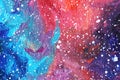 Nebula. space. stars . galaxies. acrylic. constellations. starry skyÃÅ½ space oil on canvas. abstraction brush strokes Royalty Free Stock Photo