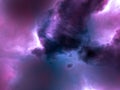 Nebula space stars sky CG illustration background Royalty Free Stock Photo