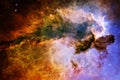 Nebulae and many stars in outer space. Elements of this image furnished by NASA Royalty Free Stock Photo