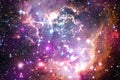 Nebulae and many stars in outer space. Elements of this image furnished by NASA Royalty Free Stock Photo