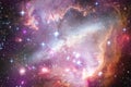 Nebulae and many stars in outer space. Elements of this image furnished by NASA Royalty Free Stock Photo