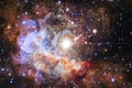 Nebulae and many stars in outer space. Elements of this image furnished by NASA Royalty Free Stock Photo