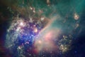 Nebulae and many stars in outer space. Elements of this image furnished by NASA Royalty Free Stock Photo