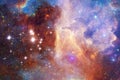 Nebulae and many stars in outer space. Elements of this image furnished by NASA Royalty Free Stock Photo