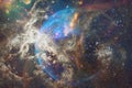 Nebulas, galaxies and stars in beautiful composition. Deep space art