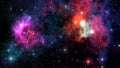 Nebulas and stars cosmic background, universe with galaxies, nebulae and stars