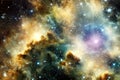 Nebulas and stars cosmic background, universe with galaxies, nebulae and stars. Generative Ai