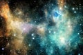 Nebulas and stars cosmic background, universe with galaxies, nebulae and stars. Generative Ai