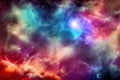 Nebulas and stars cosmic background, universe with galaxies, nebulae and stars