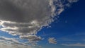 nebulosity rare nice white cumulus clouds in the summertime sky - photo of nature