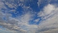 overcast rare beautiful white clouds in the summertime sky - photo of nature