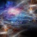 Nebulous filaments swirl and gather in deep space Royalty Free Stock Photo