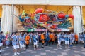 The Nebuta float with the crew.