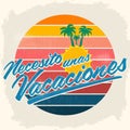 Necesito unas vacaciones - I need some vacations spanish text Royalty Free Stock Photo