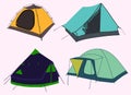 set illustration tents for tourisms\'
