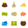 Necessary means icons set, flat style Royalty Free Stock Photo