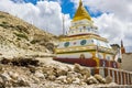 Nechung Village with Deser Landscape, Monastery in the Tibetan Influenced Mustang of Nepal Royalty Free Stock Photo