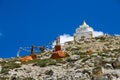 Nechung Village with Deser Landscape, Monastery in the Tibetan Influenced Mustang of Nepal Royalty Free Stock Photo