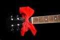 Neck of black guitar Royalty Free Stock Photo
