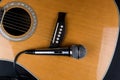 Microphone and guitar Royalty Free Stock Photo