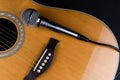 Microphone and guitar Royalty Free Stock Photo