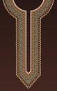 Neck embroidery decoration for the Indian kurta with ancient Greek fret motifs